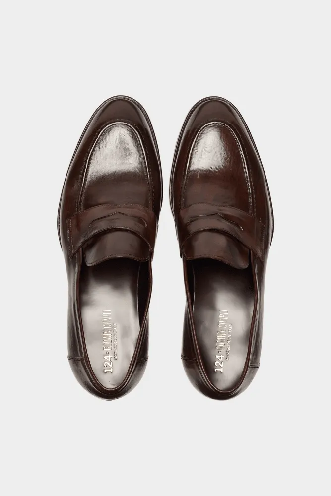 124 x Godwin Charli Loafer - Dark Brown Italian Nappa Leather