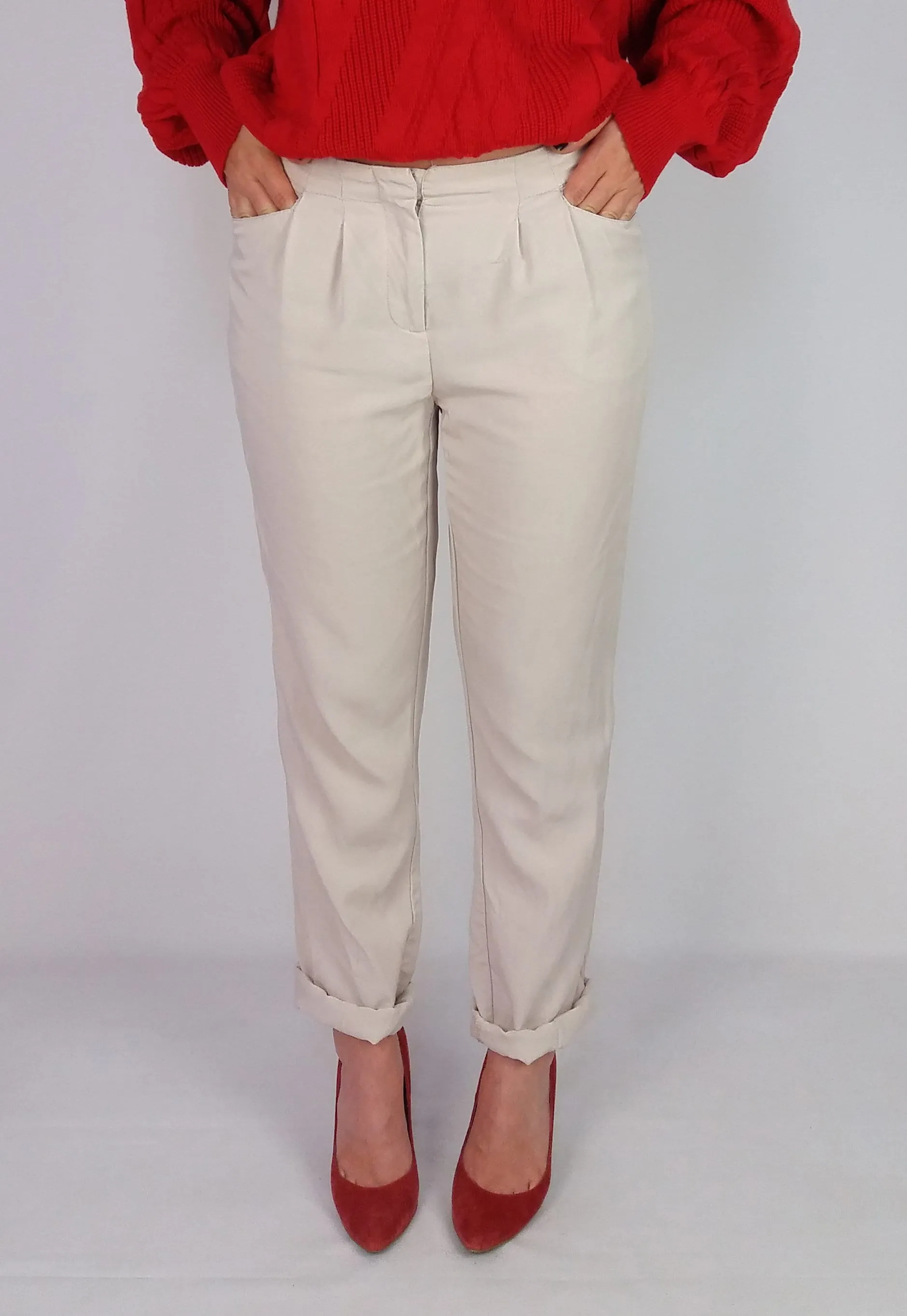 90's BIAGGINI Soft Viscose Casual Trousers - size S-M