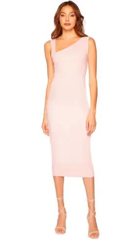 Angled Strap Top Midi Dress - Nude