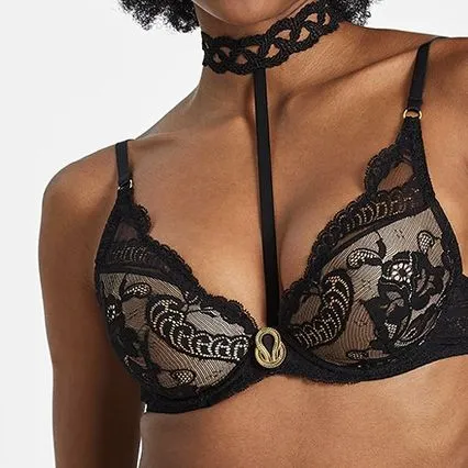 Aubade Precious Tale  Scarf Push up Bra in Black REN81