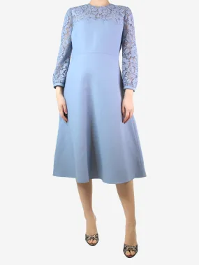 Blue lace dress - size UK 12