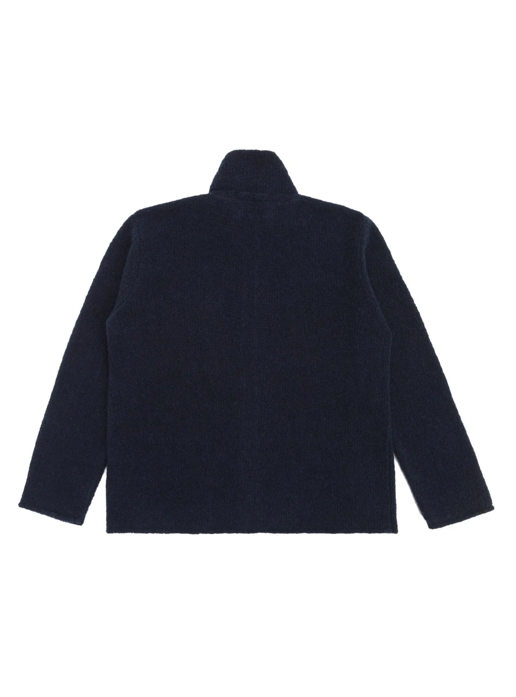 Boucle Zip Up Cardigan Navy