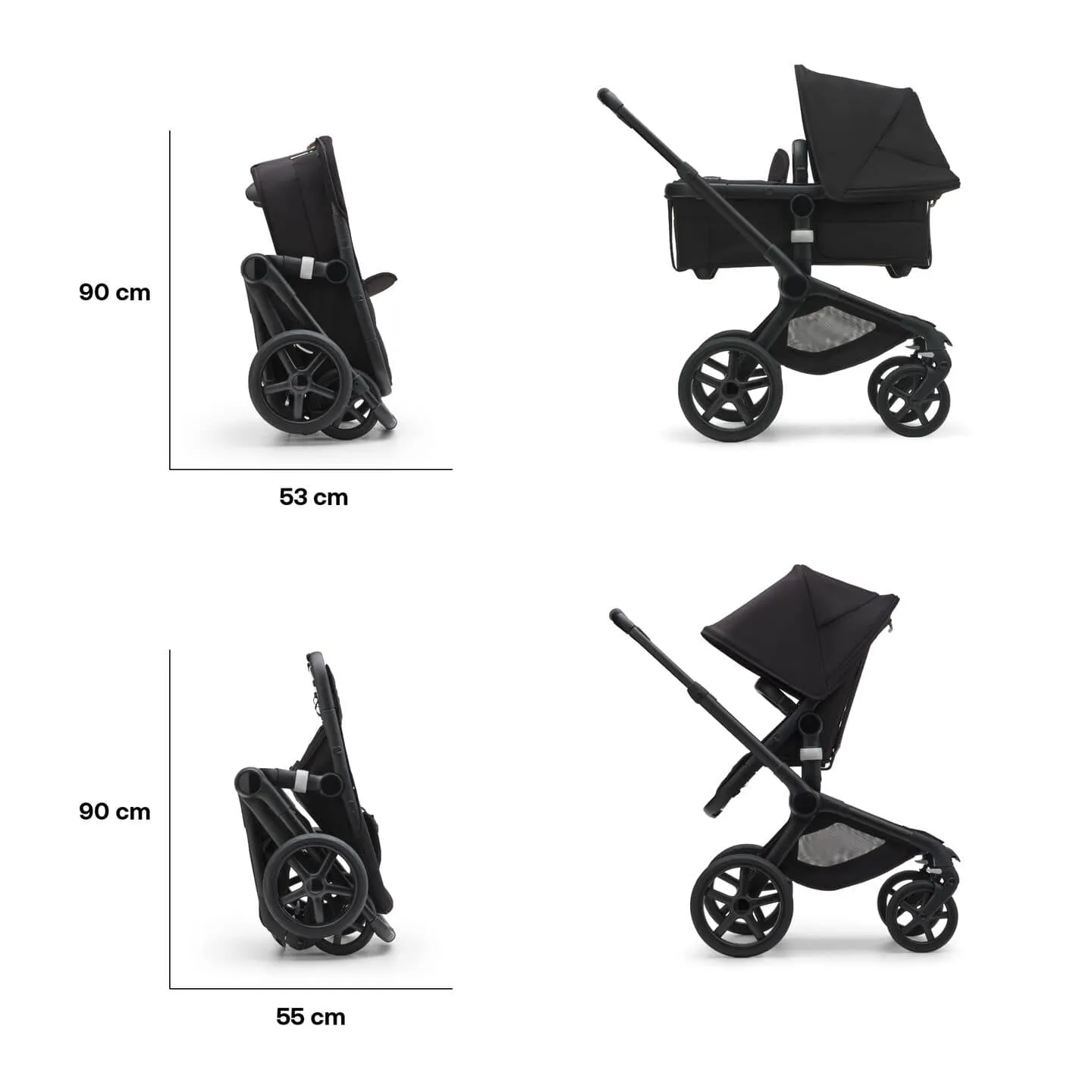 Bugaboo Fox 5, Cabriofix i-Size and Base Travel System - Black/Midnight Black/Midnight Black