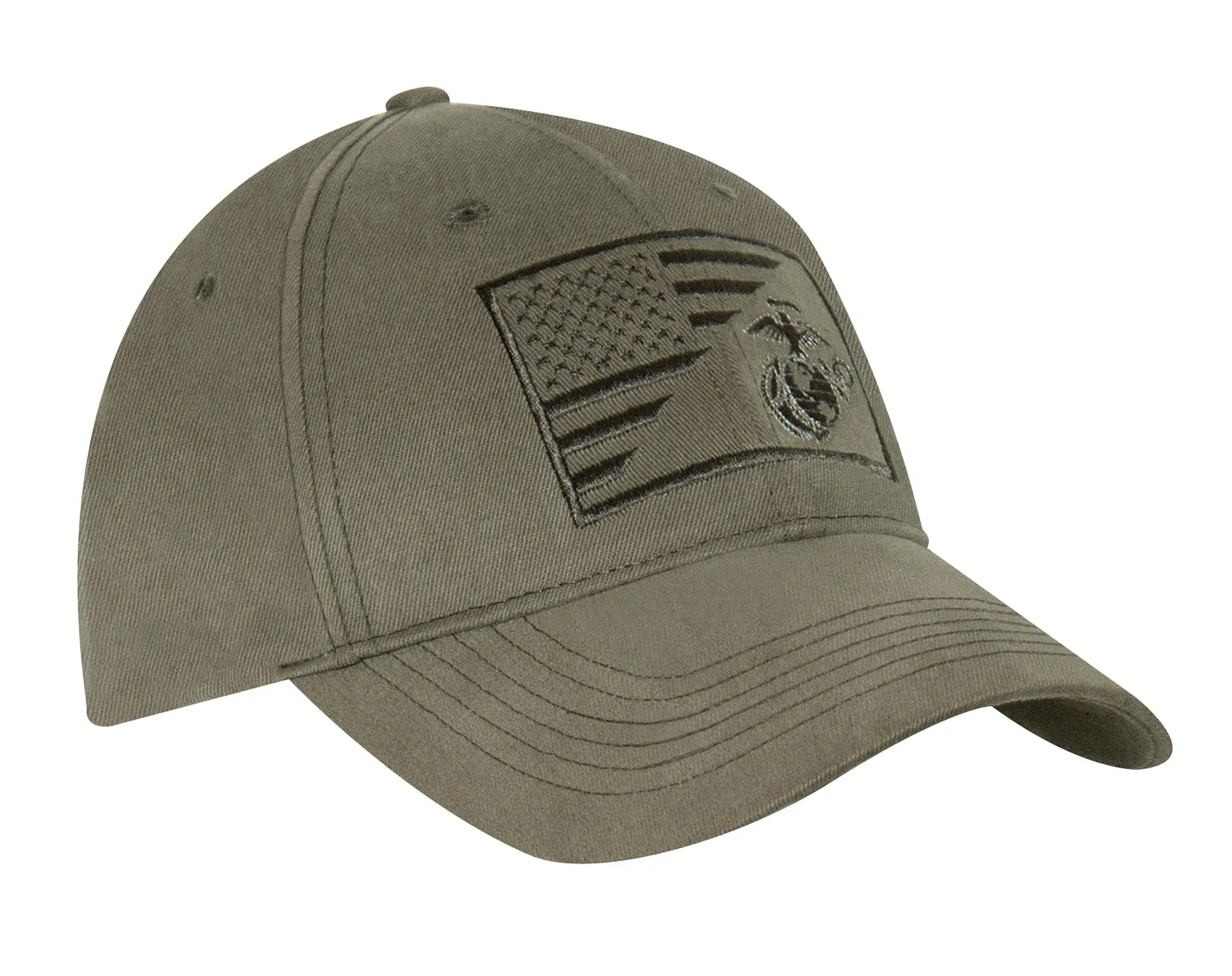 Cap, USMC Eagle, Globe and Anchor / US Flag Low Profile