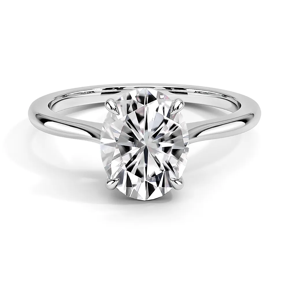 Classic Four-Prong Solitaire Oval Cut Engagement Ring