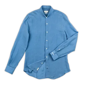 Conrad golden linen shirt (river blue)