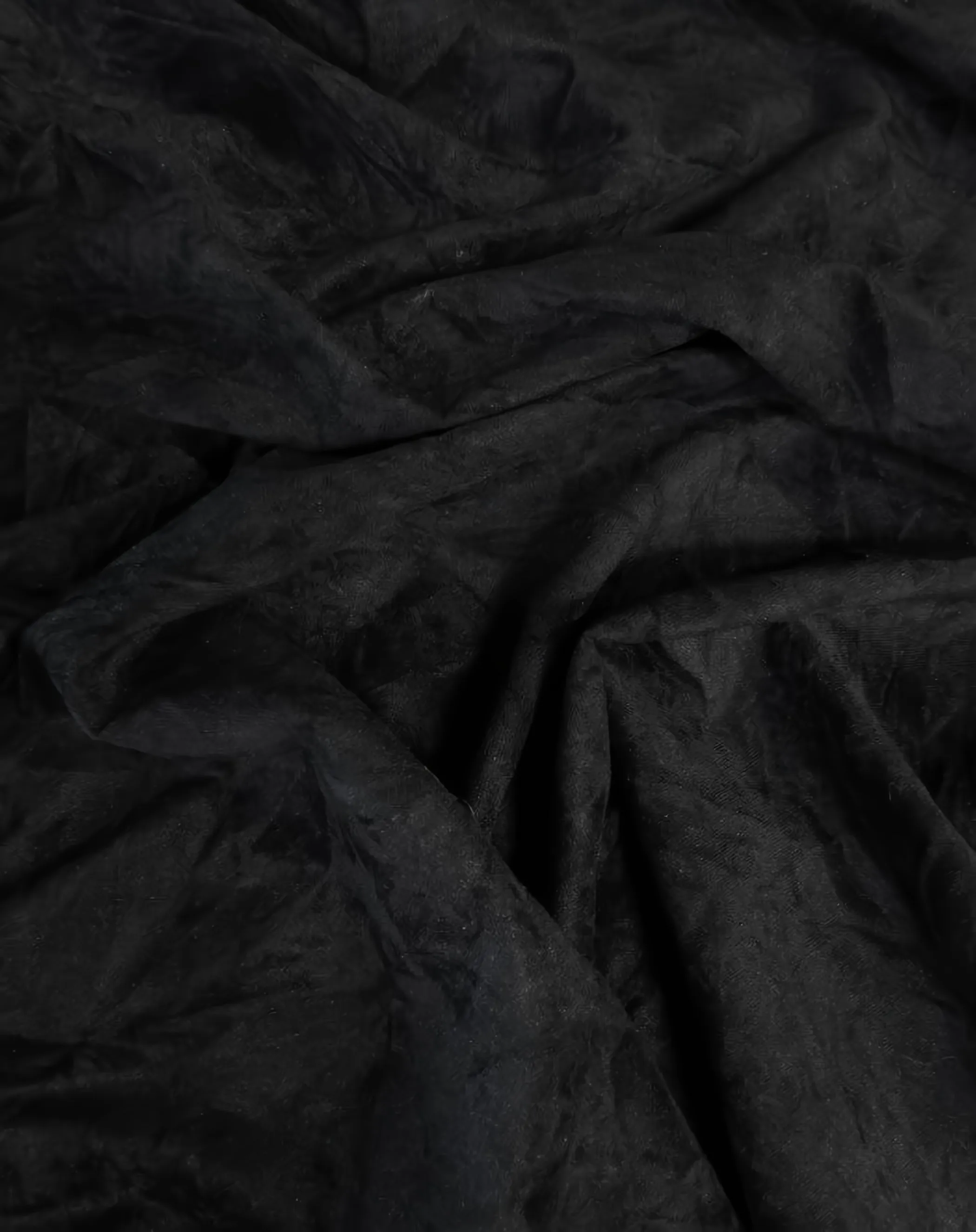 Crush Flocking Upholstery Velour Velvet Fabric / Black / Sold By The Yard