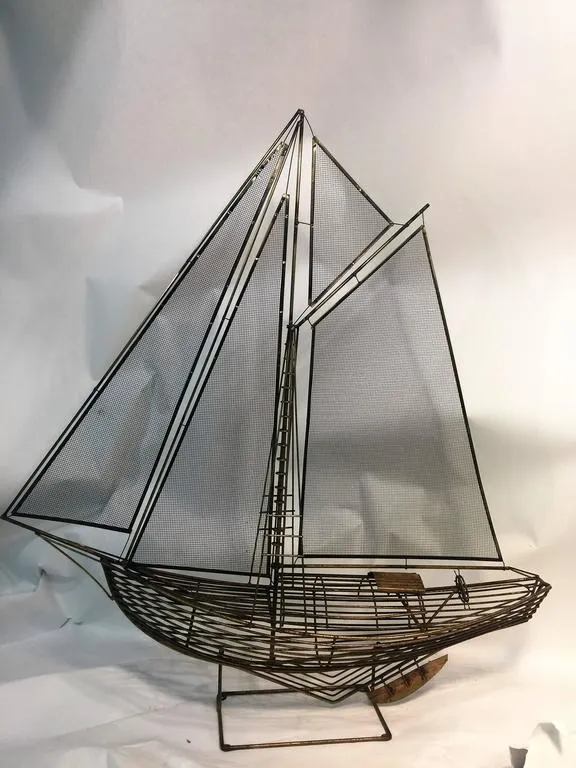 Curtis Jere Brutalist Sailboat Sculpture