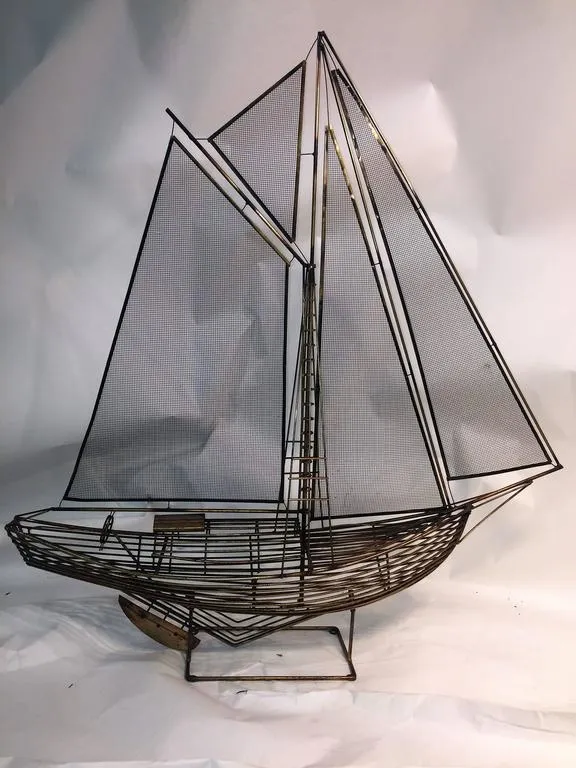 Curtis Jere Brutalist Sailboat Sculpture