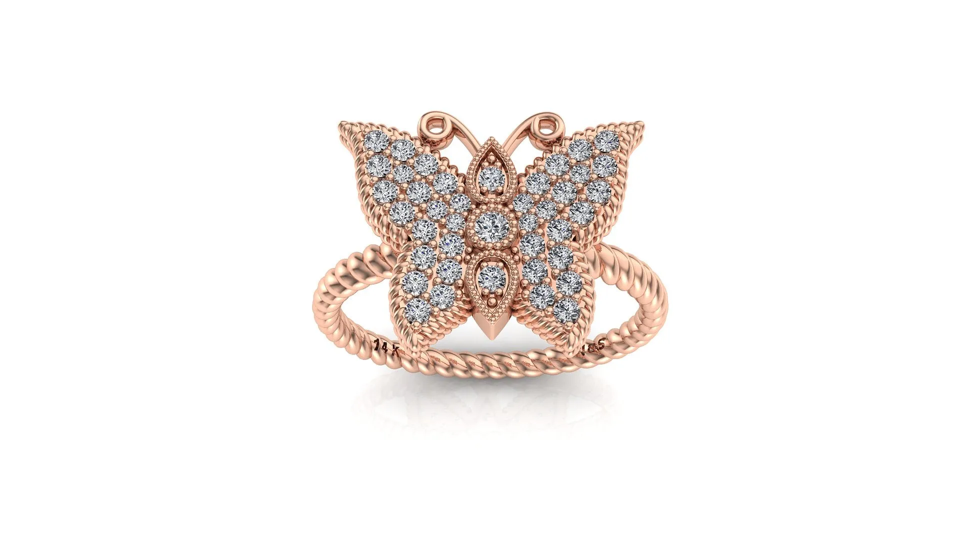 Diamond Butterfly Ring NIJ014