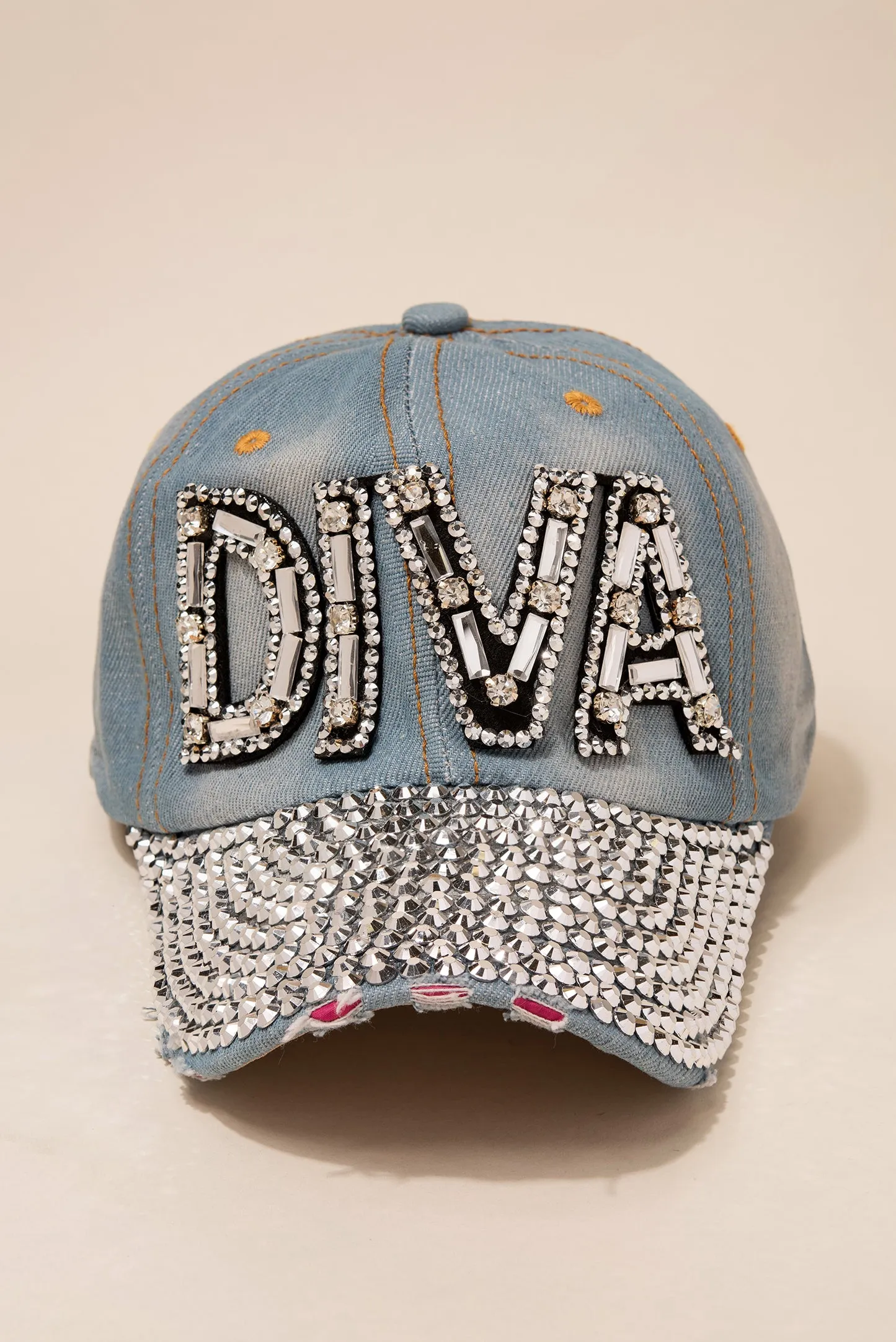 DIVA Denim Rhinestone Cap