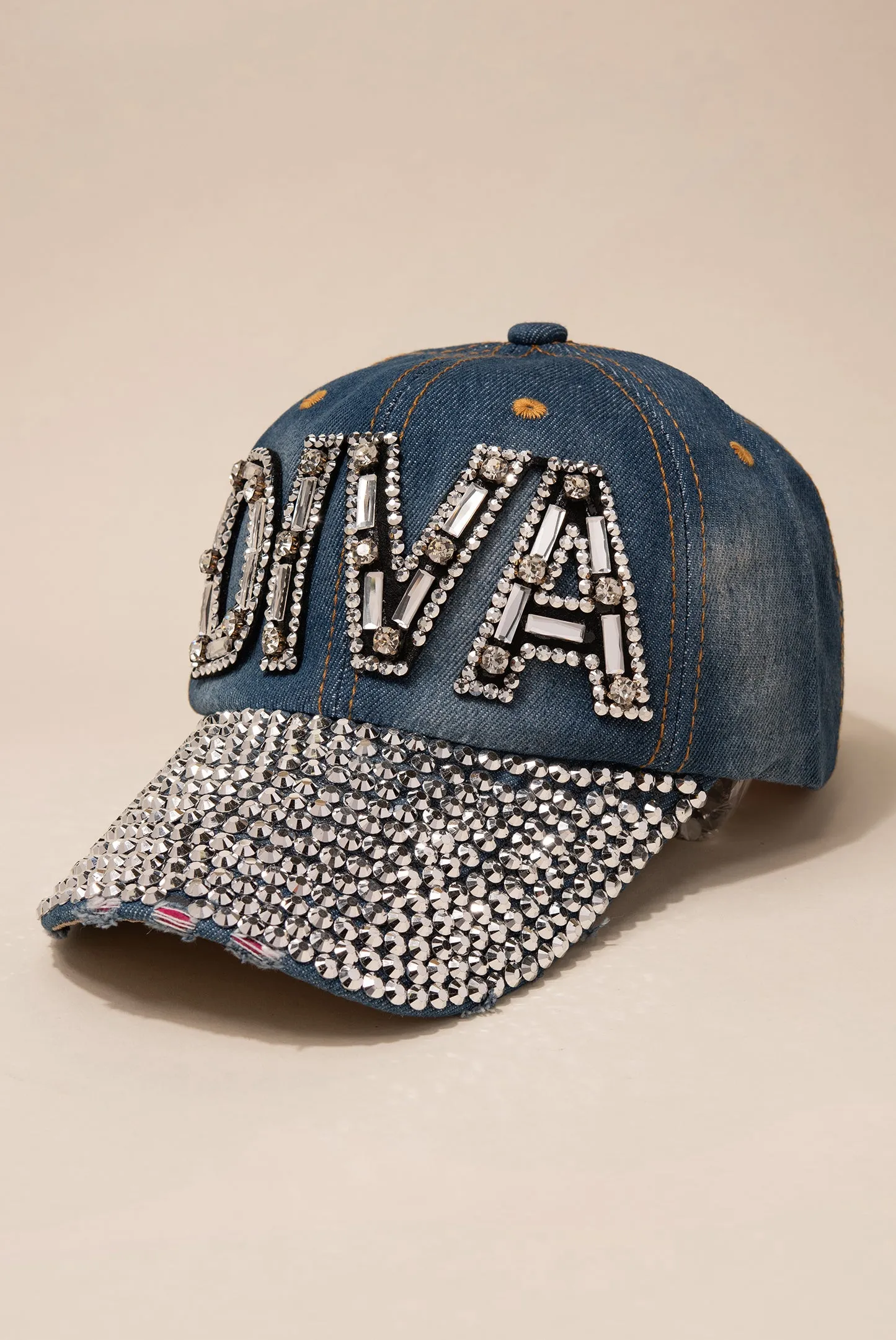 DIVA Denim Rhinestone Cap