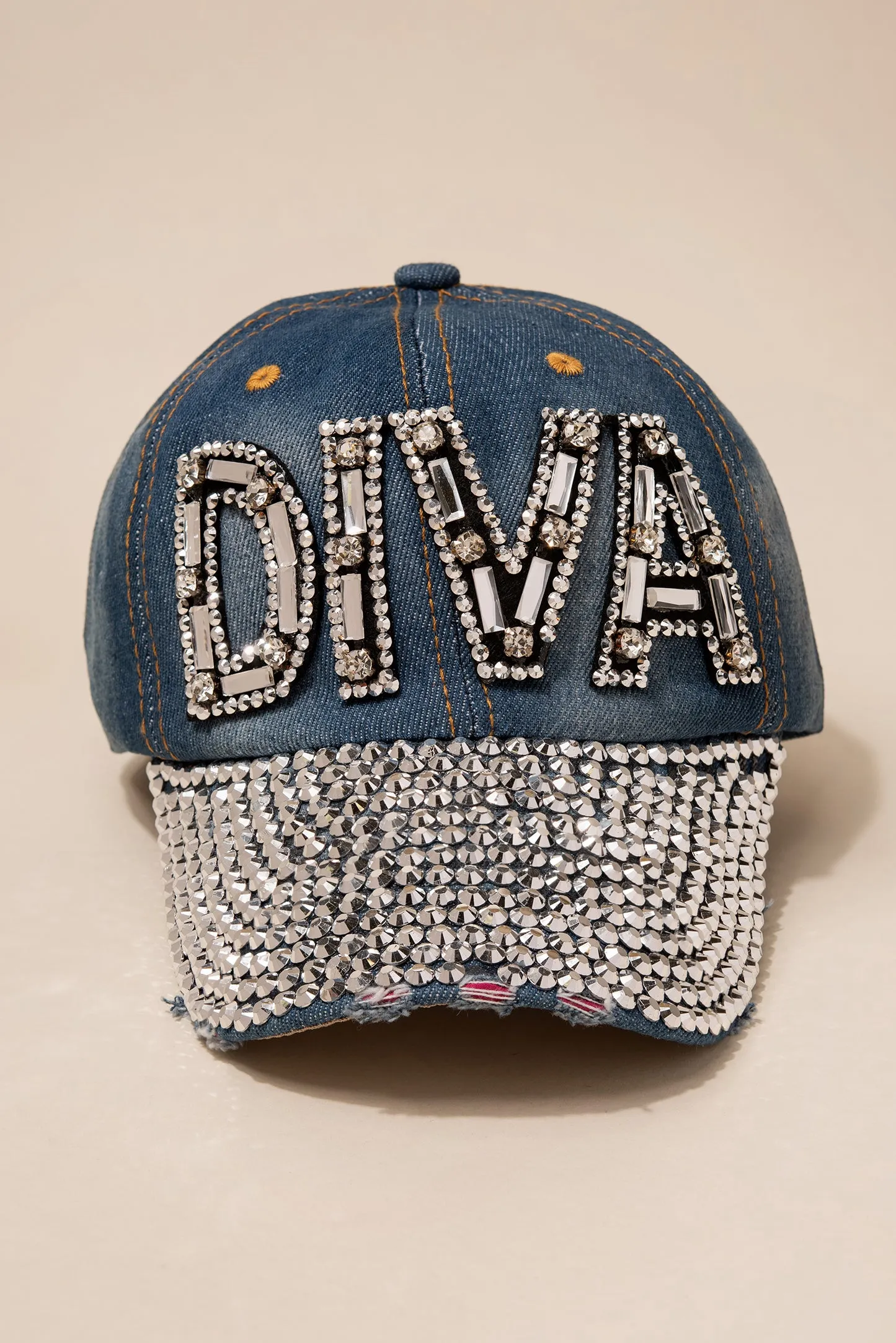 DIVA Denim Rhinestone Cap