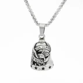 Eagle Stainless Steel Bell Pendant - Silver