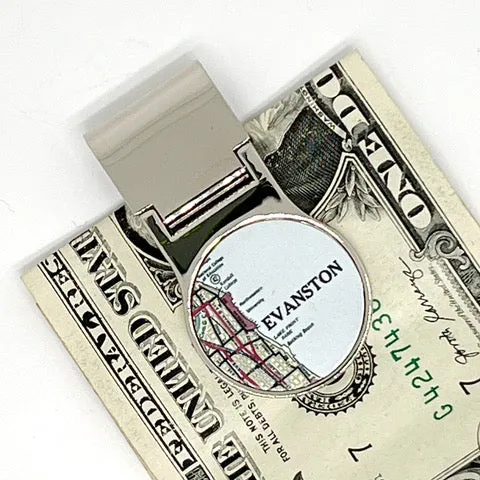 Evanston Map Money Clip