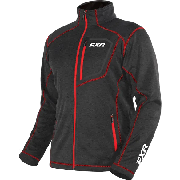 FXR Elevation Tech Zip Fleece Charcoal/Red