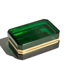 Green Rectangle Opaline Glass Box