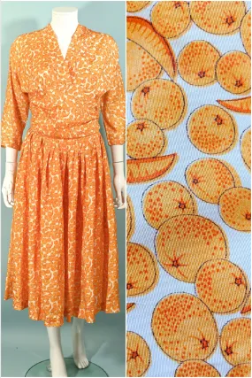 Jonathan Logan 50s Novelty Fruit Print Dress S