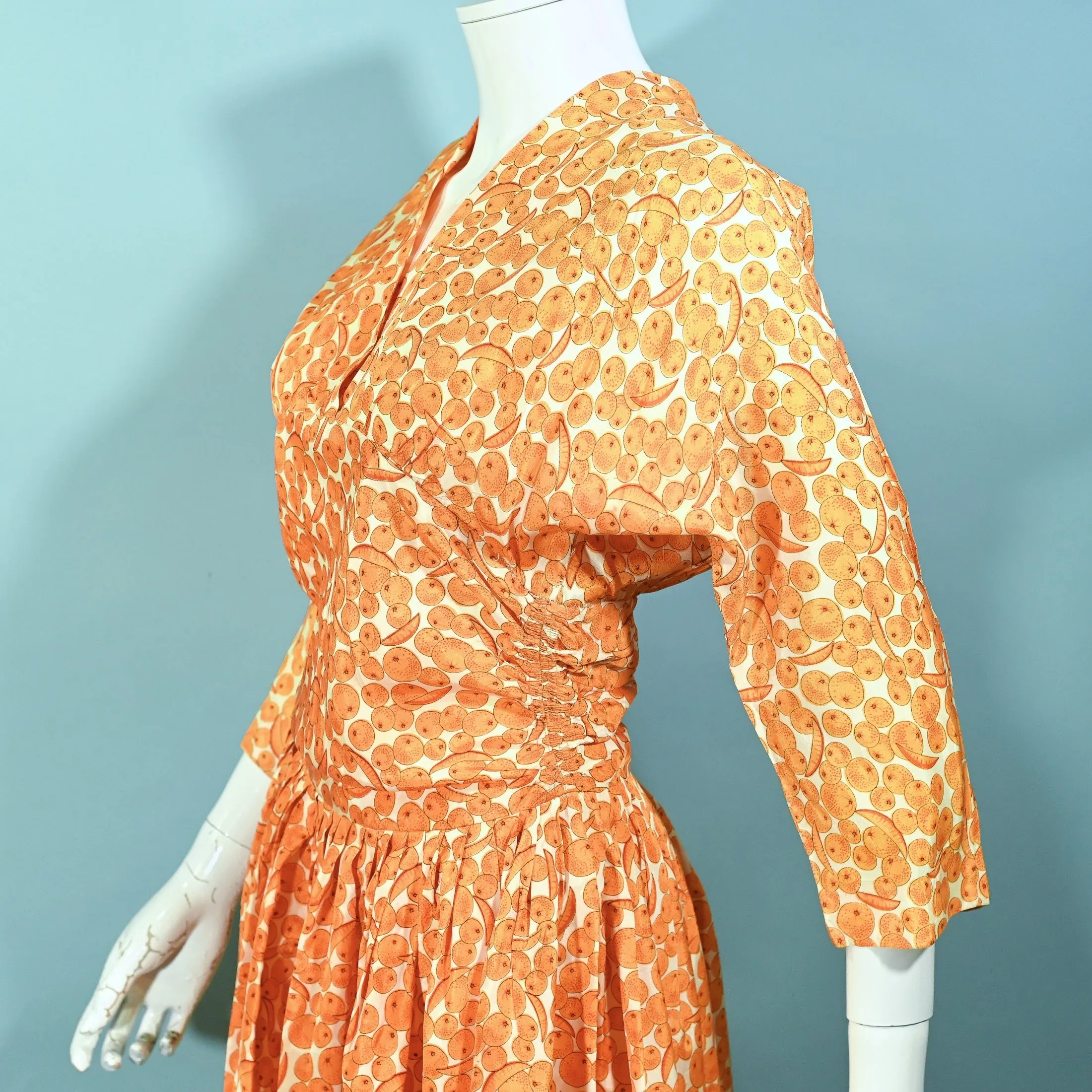 Jonathan Logan 50s Novelty Fruit Print Dress S