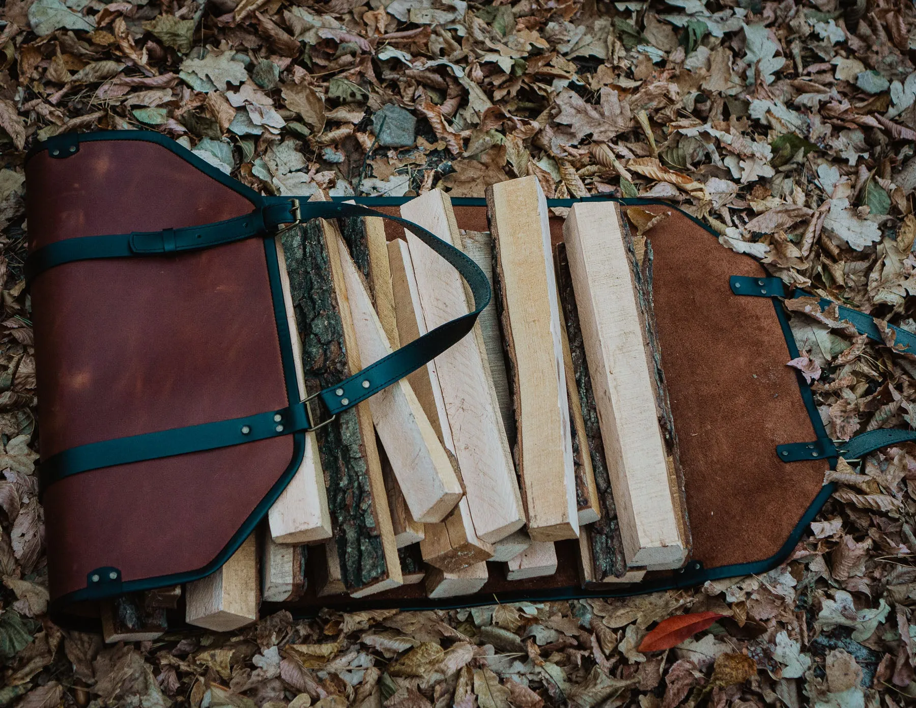 Leather Firewood Log Carrier | Handcrafted | Personalised Gift