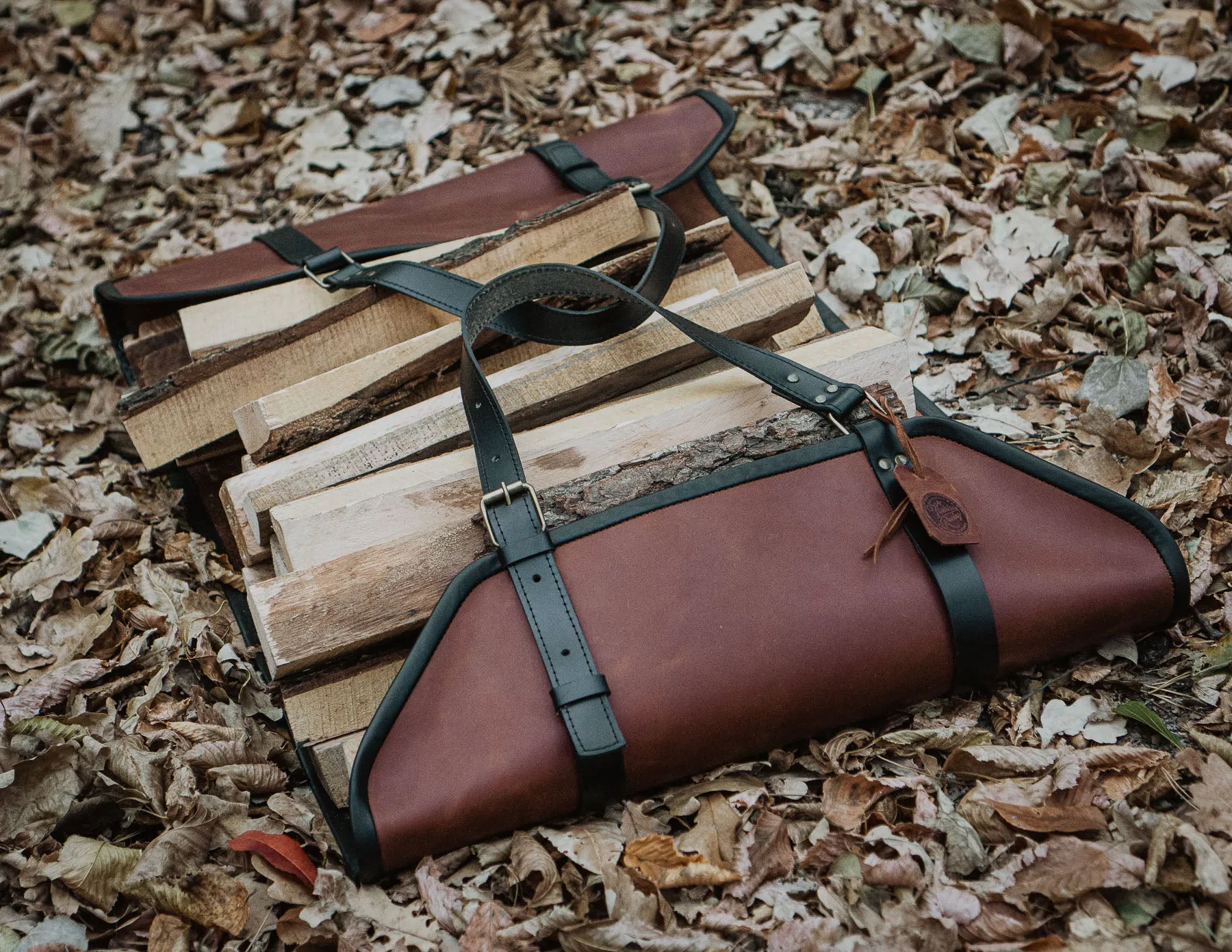 Leather Firewood Log Carrier | Handcrafted | Personalised Gift