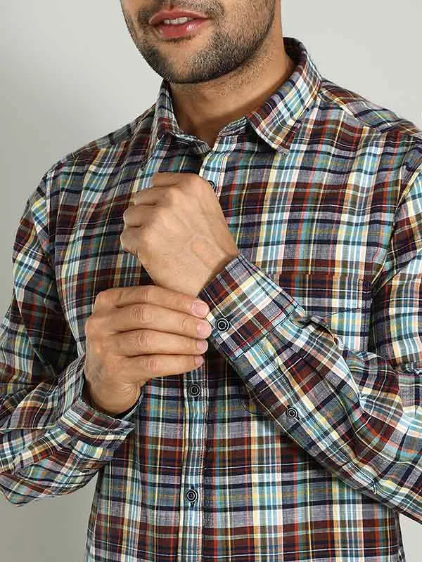 Men Checked Full Sleeve Cotton Shirt