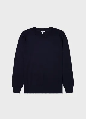 Men's Sea Island Cashmere Crew Neck Jumper in Navy