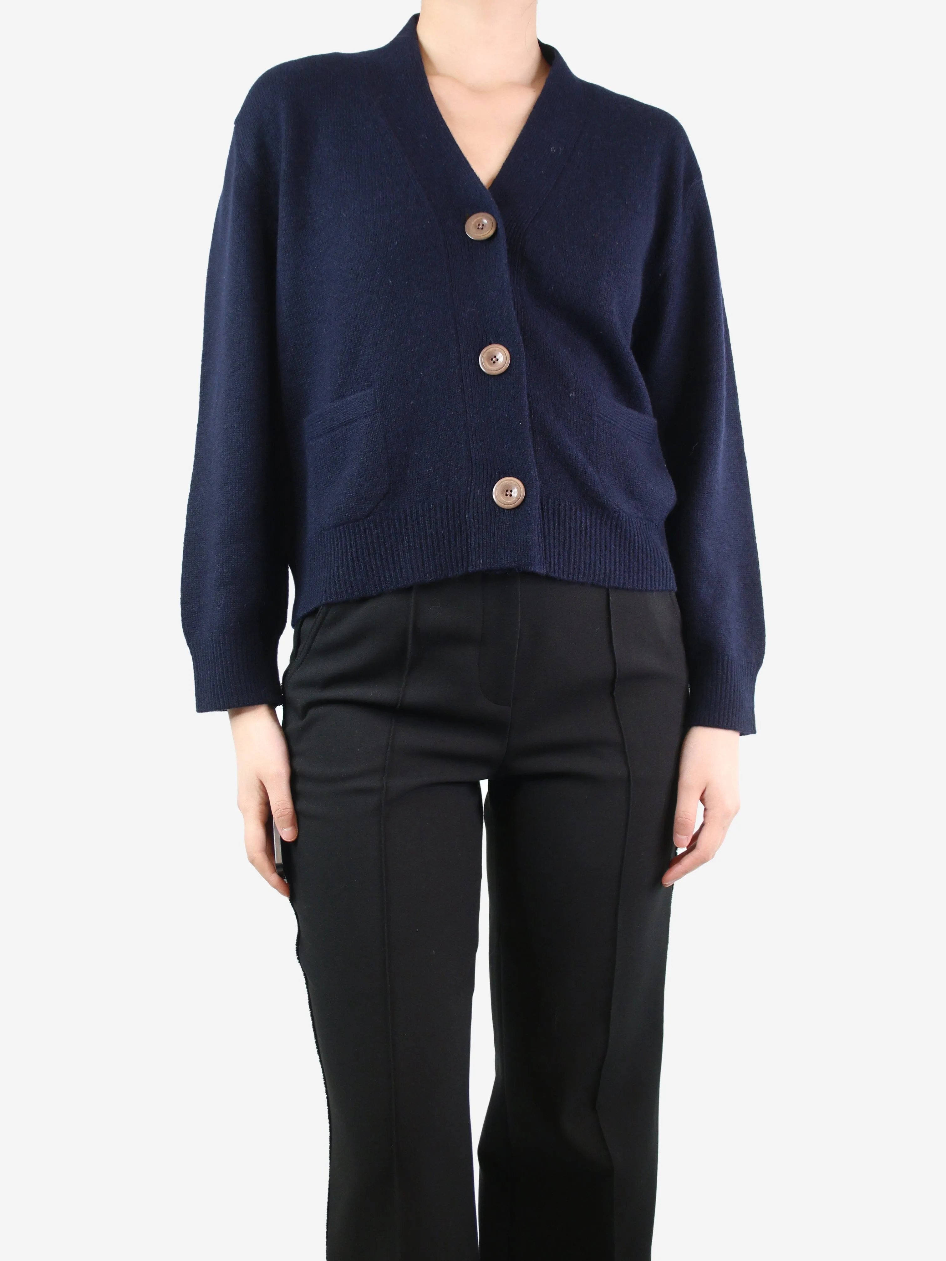 Navy blue pocket cardigan - size M/L