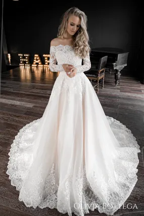 Off-the-Shoulder A-line Wedding Dress Olivia