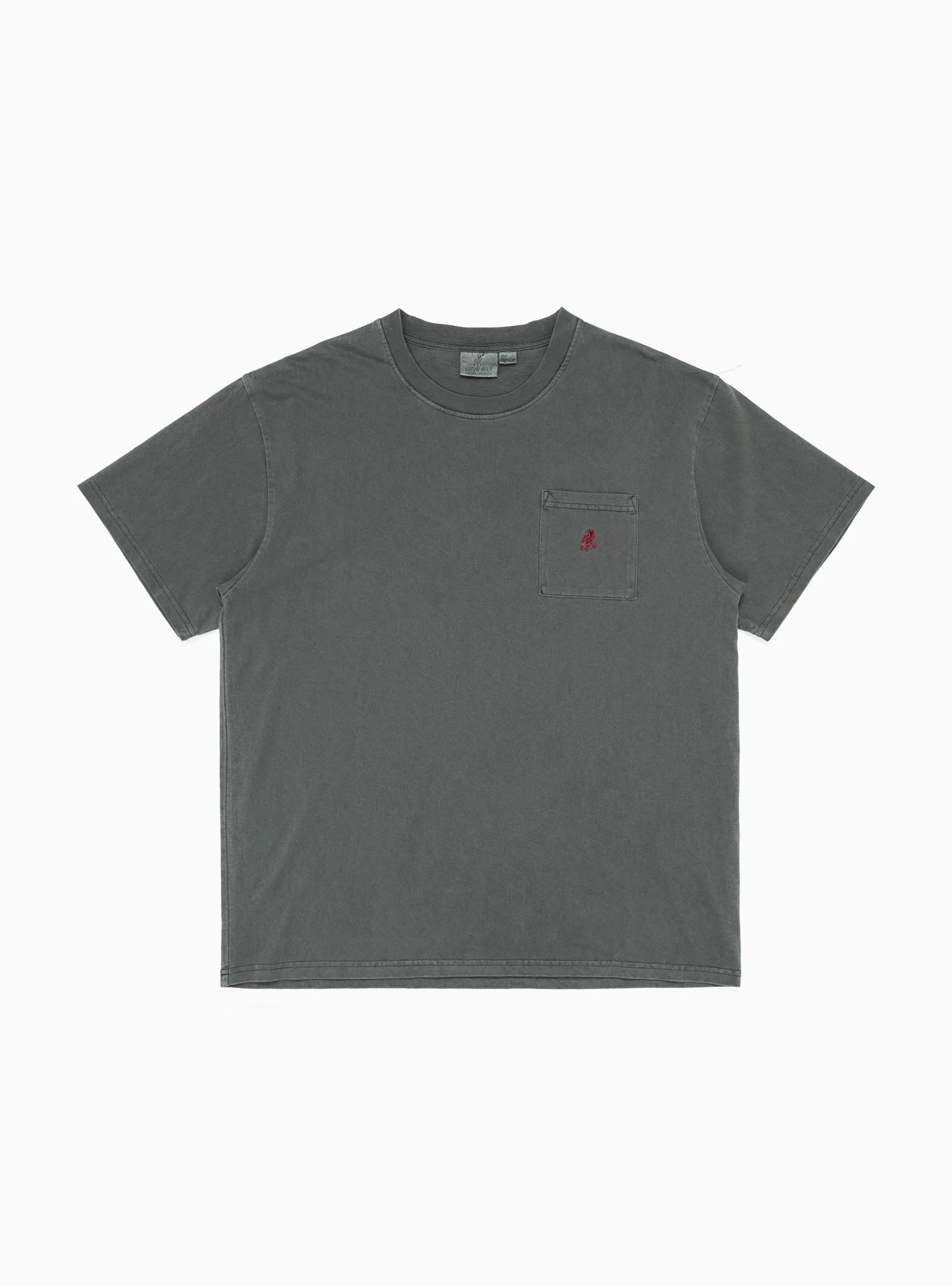 One Point Pigment Dyed T-shirt Grey