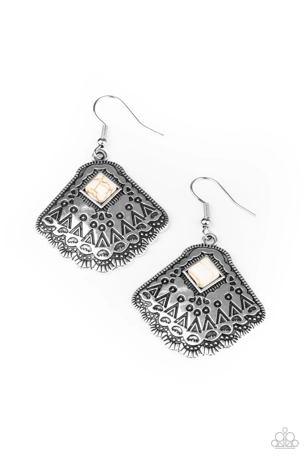 Paparazzi Earring ~ Mountain Mesa - White