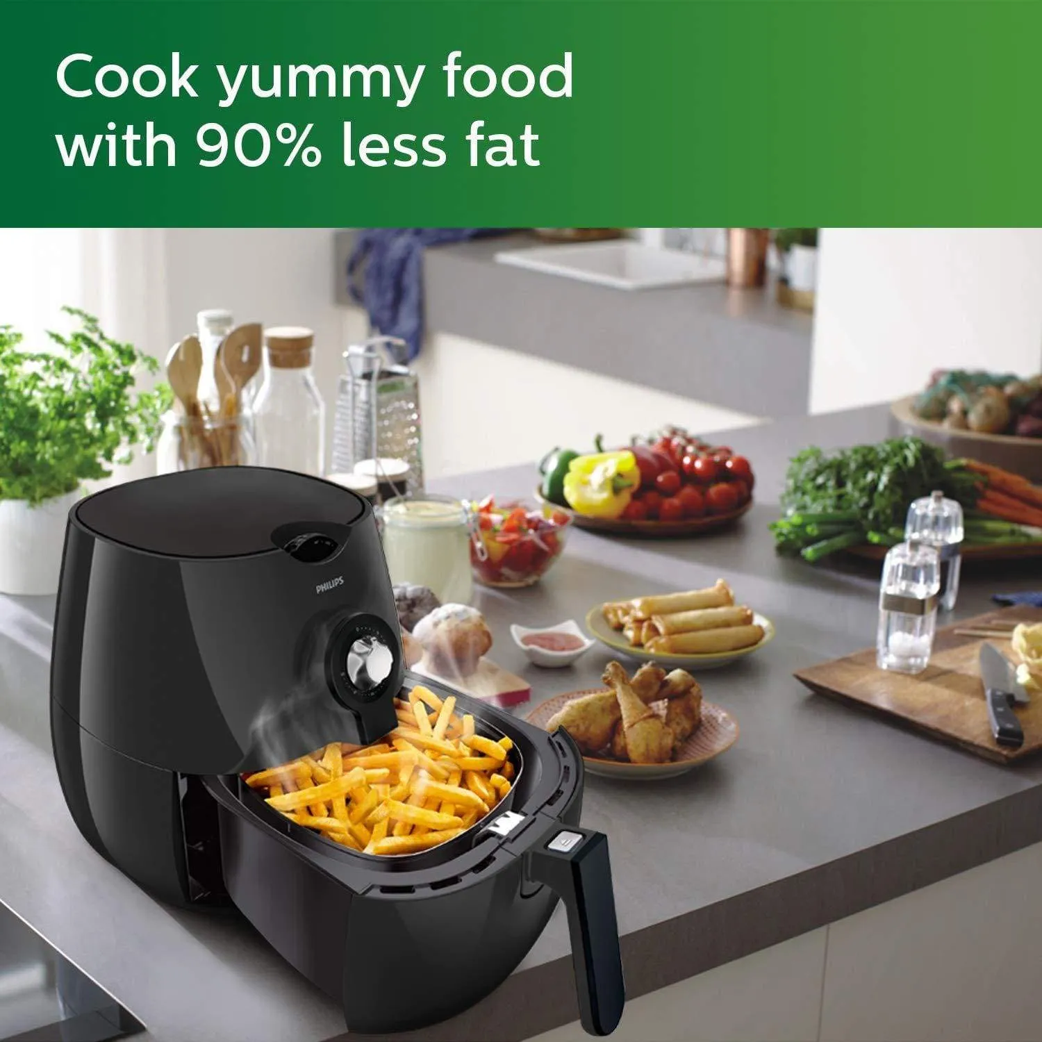 Philips HD9216/43 Airfryer with Rapid Air Technology for Healthy Cooking, Baking and Grilling