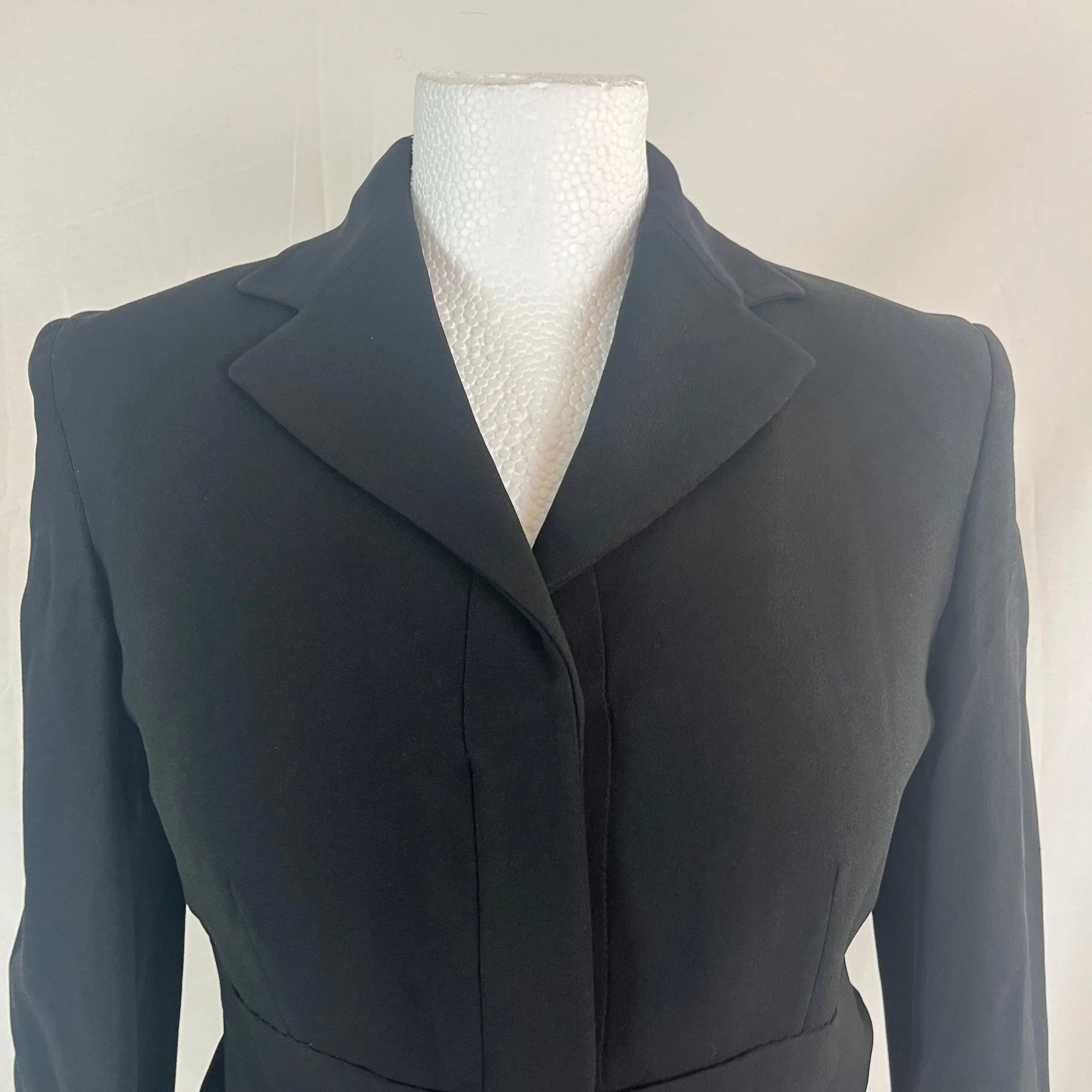 Prada Black Vintage Wool Crepe Zippered Jacket S