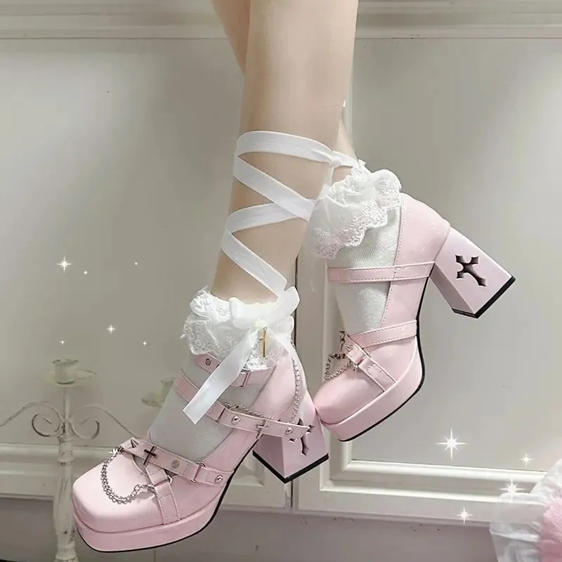 Punk Cross Lolita High Heels