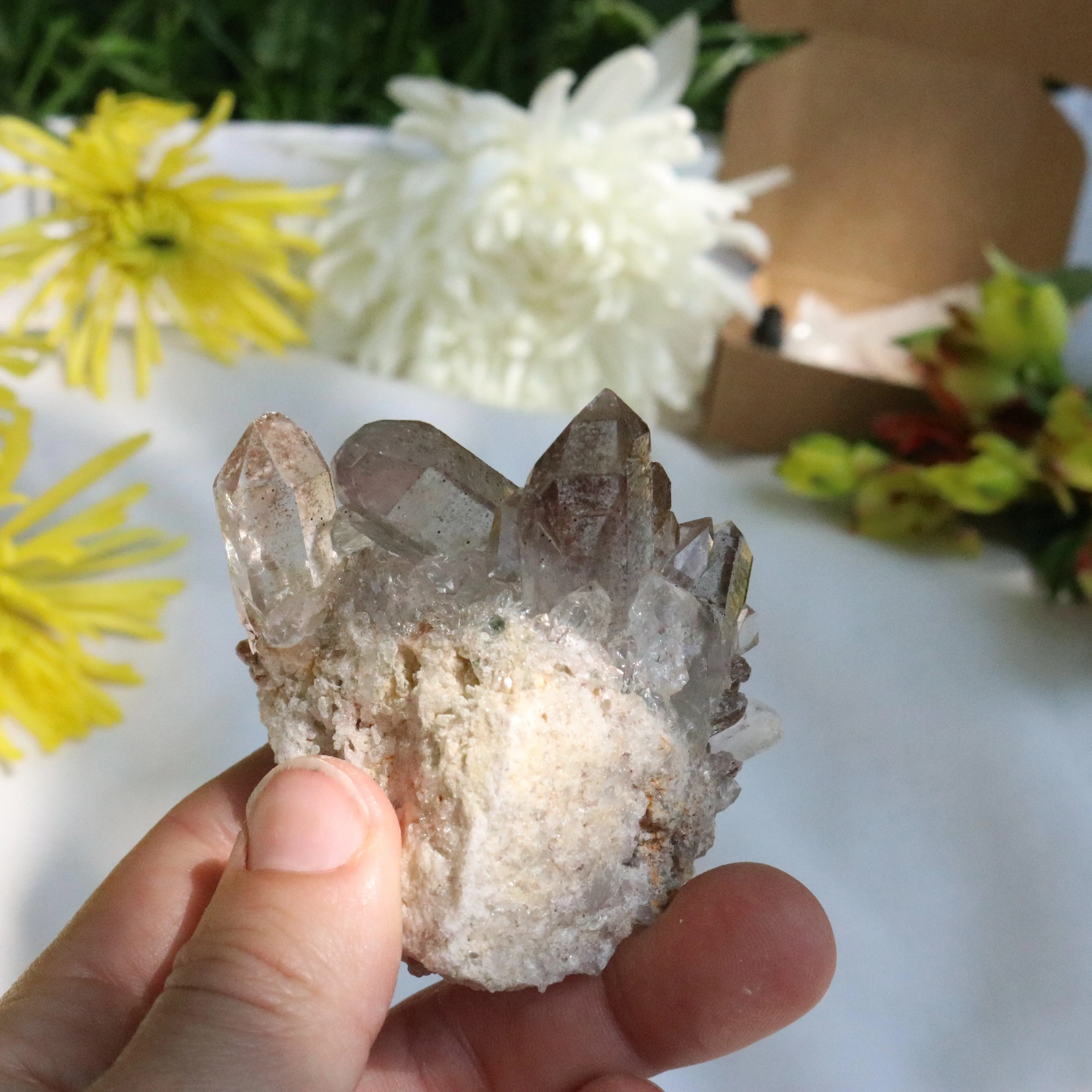 Quartz Cluster from Brazil ~ Gemmy and Earthy Vibes