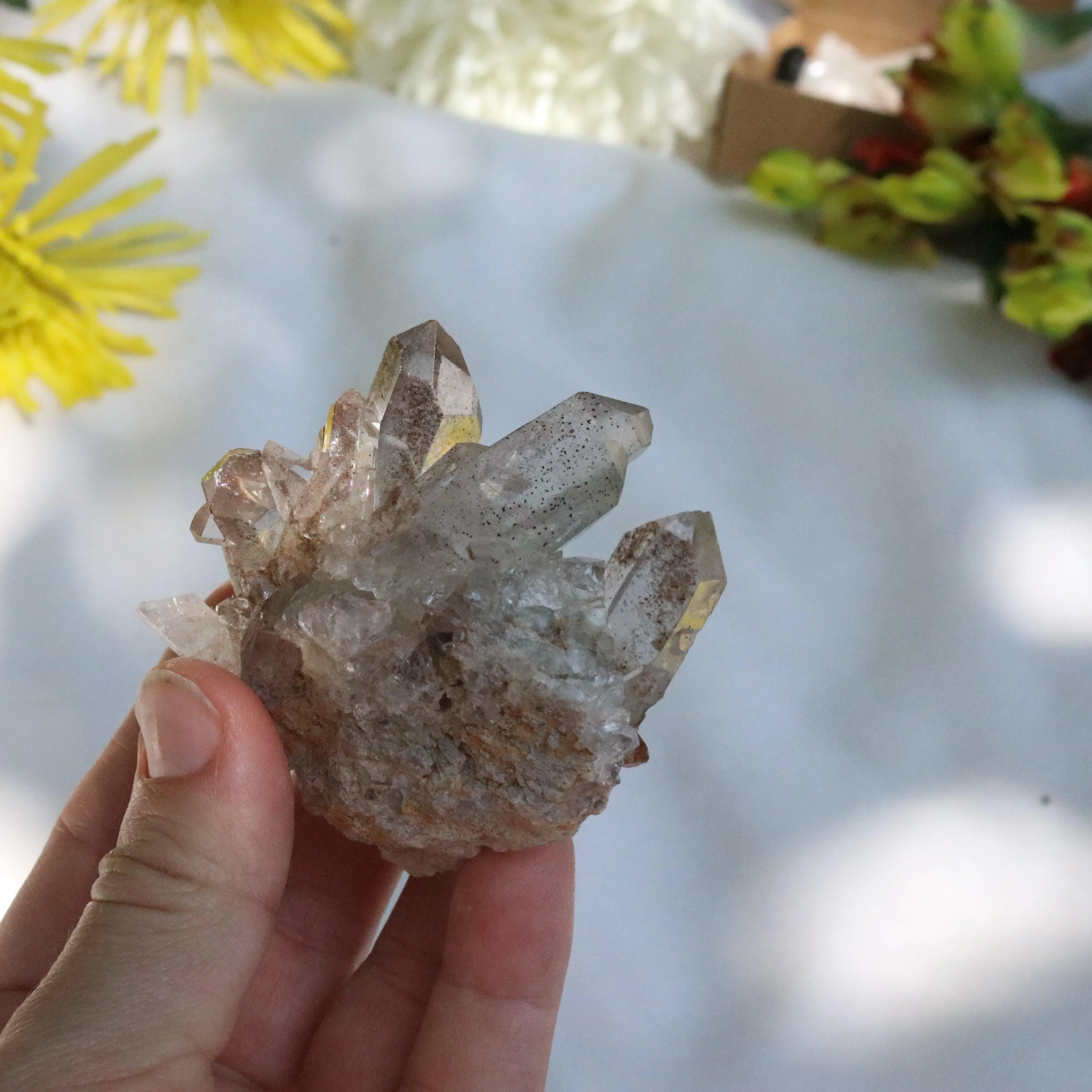 Quartz Cluster from Brazil ~ Gemmy and Earthy Vibes