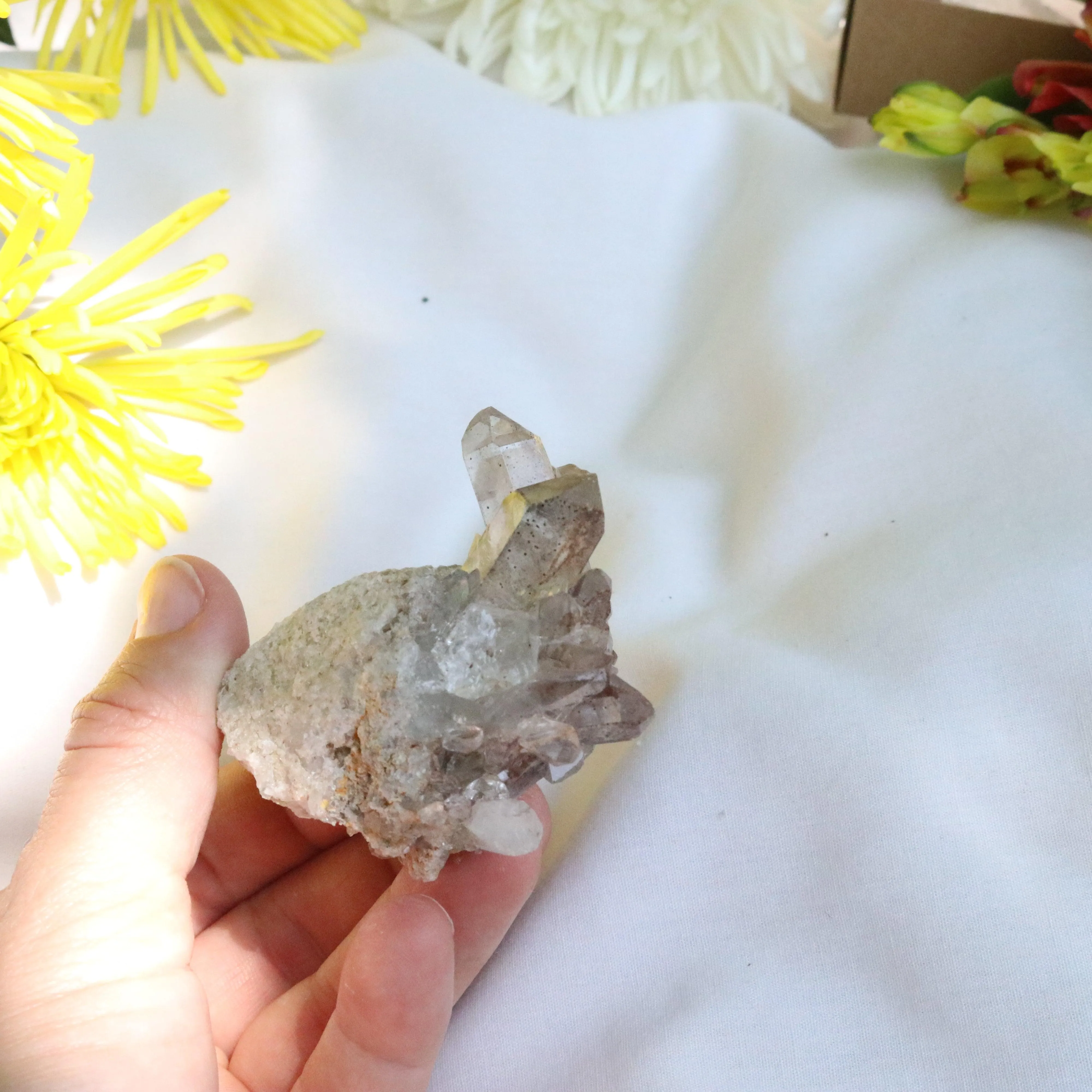 Quartz Cluster from Brazil ~ Gemmy and Earthy Vibes