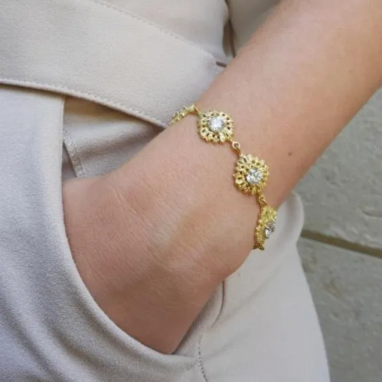 Queen Bracelet in Gold Plated .925 Silver   Cubic Zirconia  - By Ana Moura