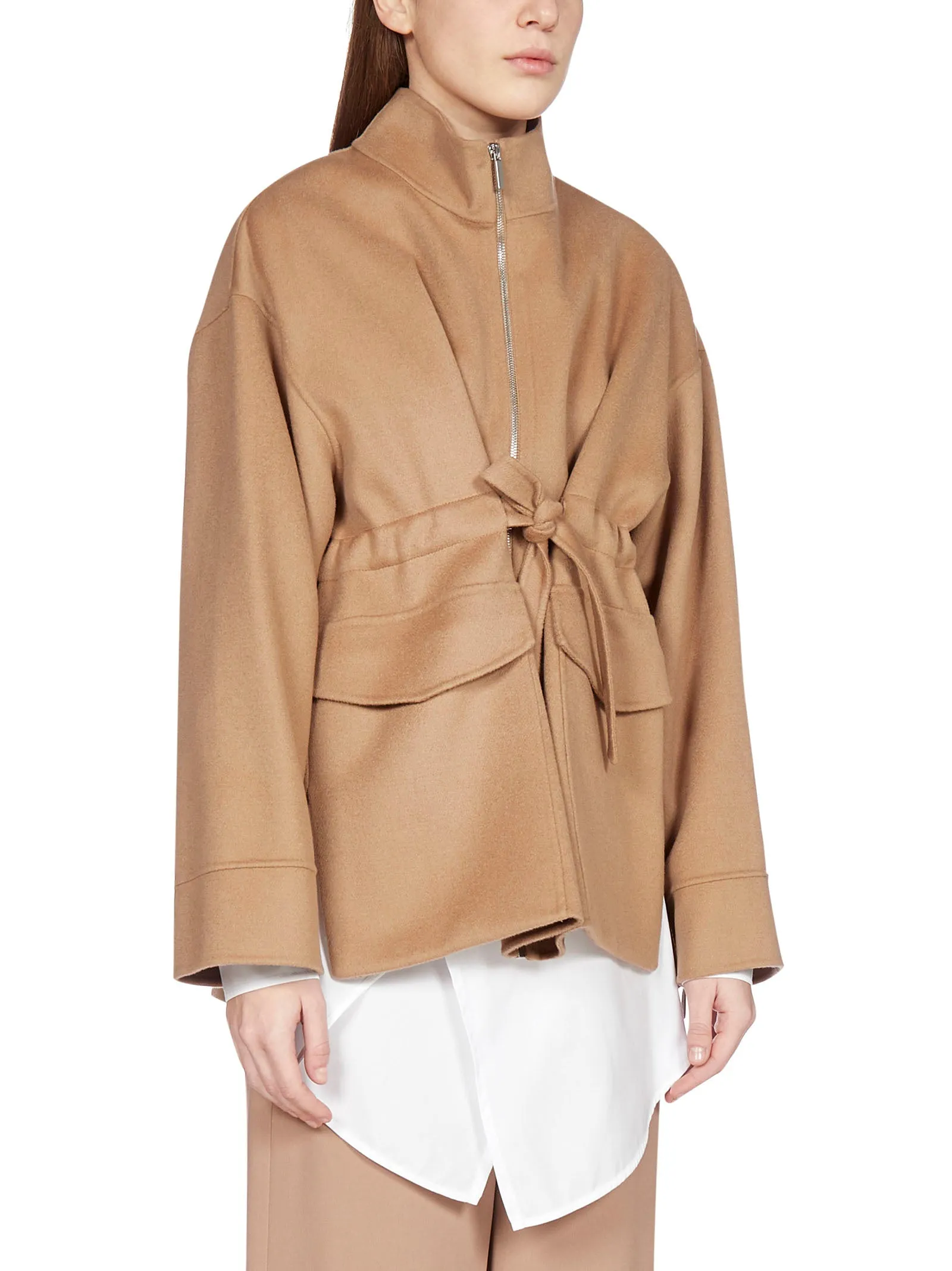 'S Max Mara Safari Tie Waist Zipped Coat