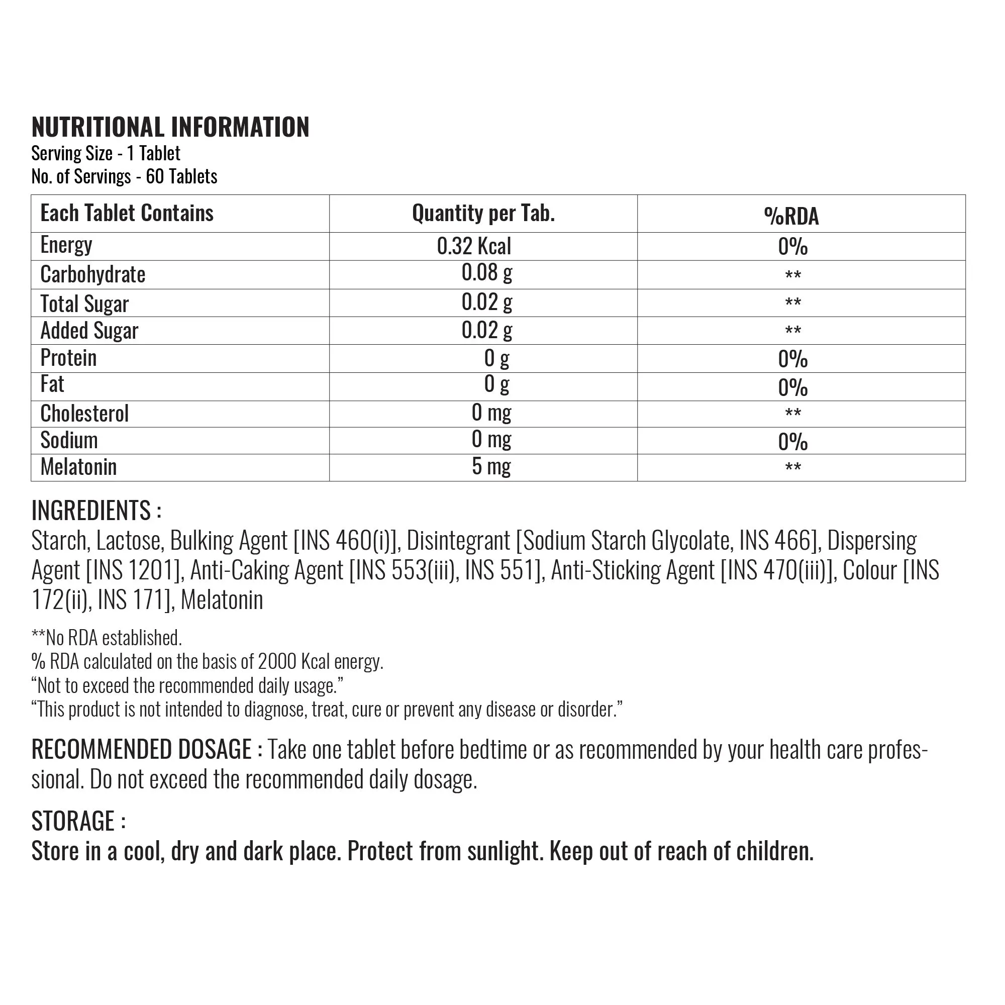 Steadfast Nutrition Melatonin