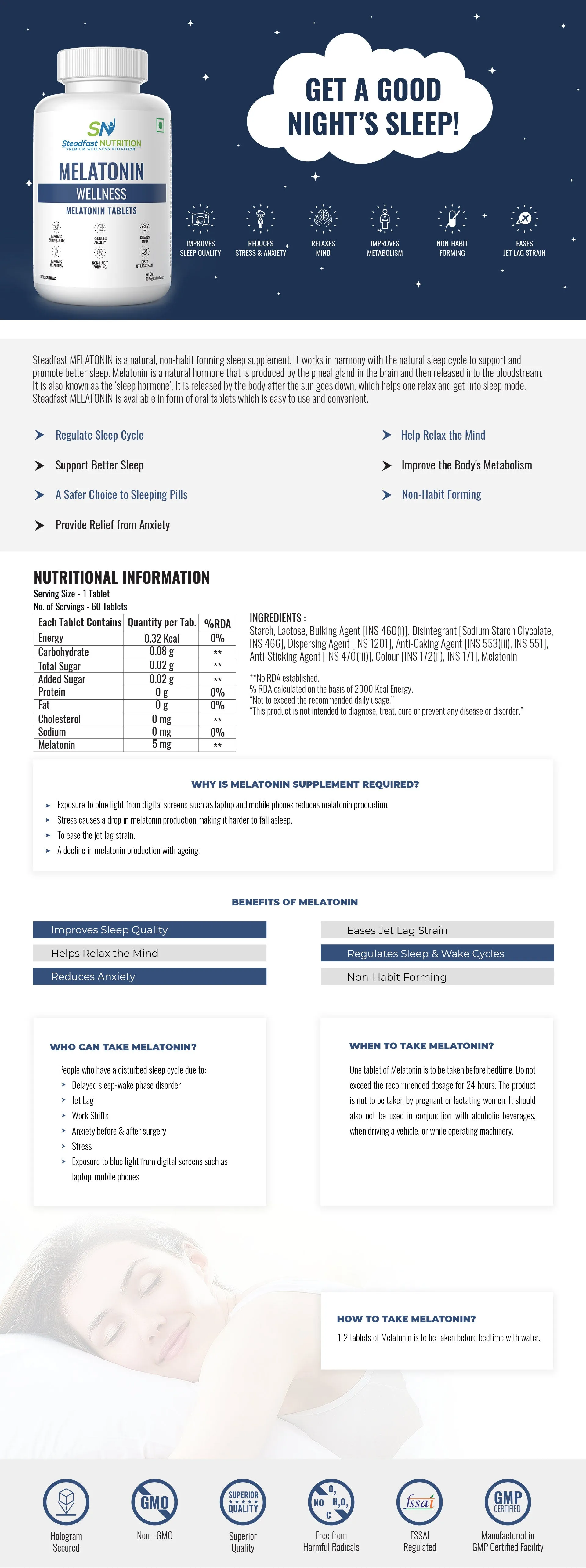 Steadfast Nutrition Melatonin