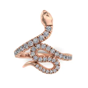 Stylish BFF Diamond Snake Ring 0.53ct tw 14K Gold NIJ007