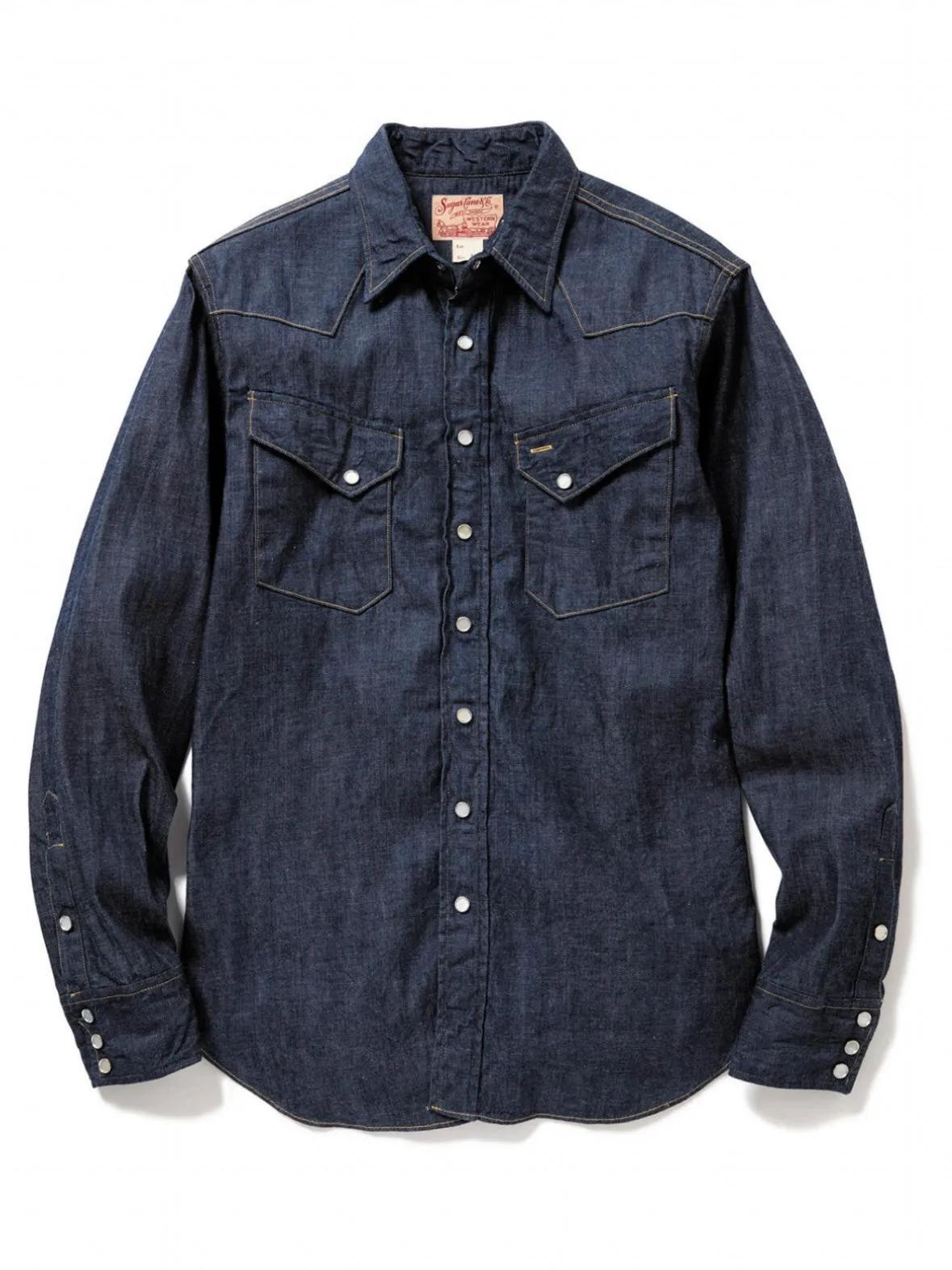 Sugar Cane, Western Shirt Denim, One Wash