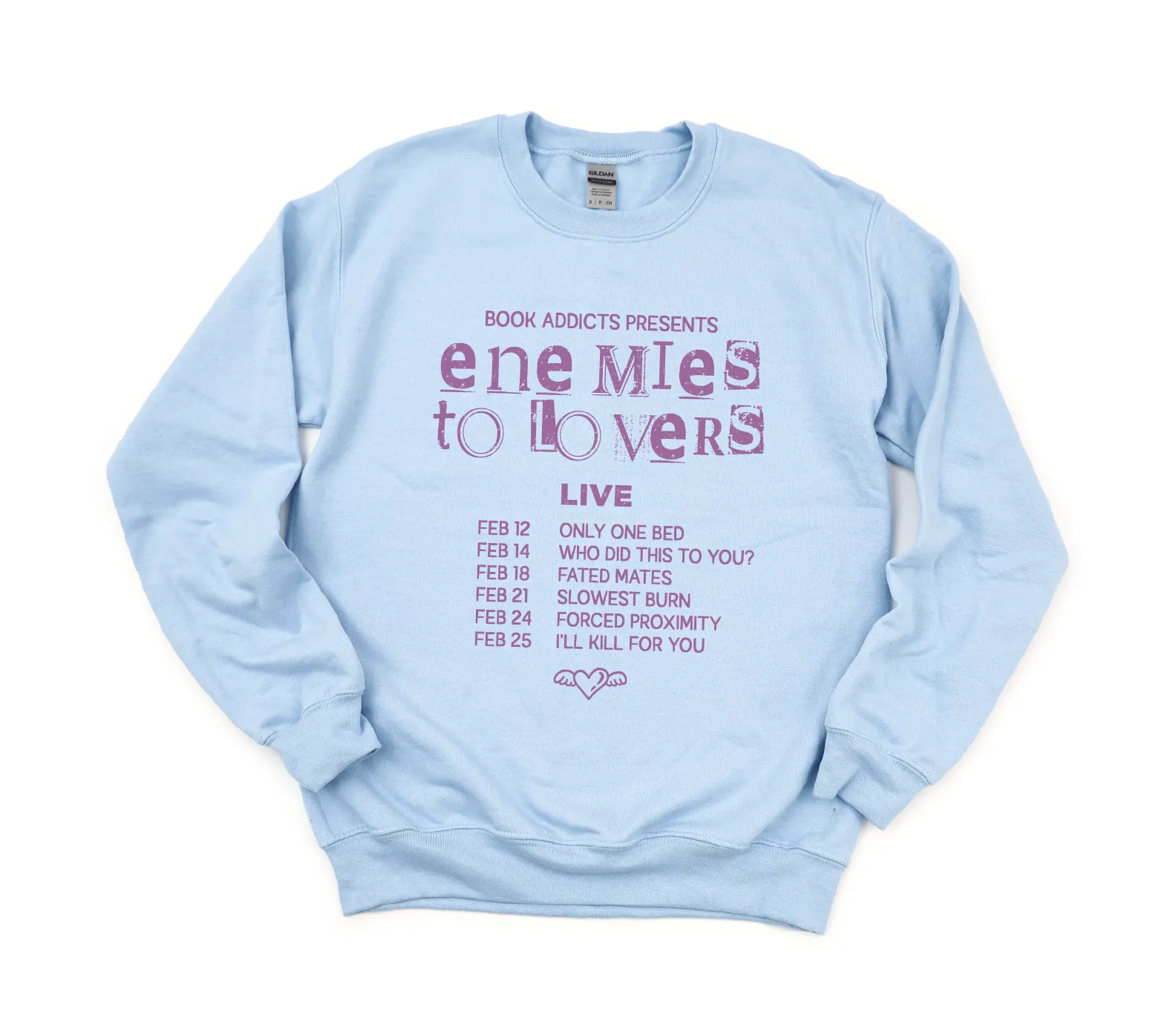 This Double Print Enemies To Lovers and Morally Grey Book Club Gildan Sweatshirt