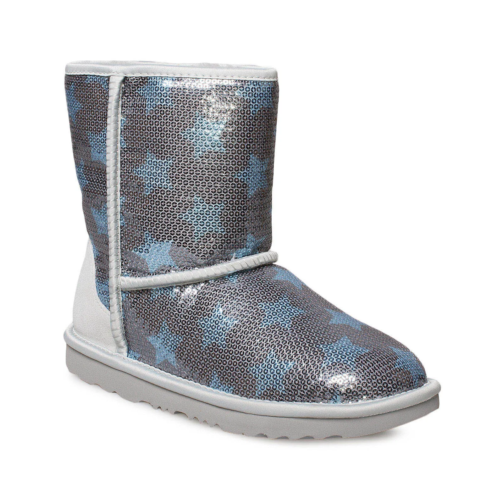 UGG Classic Short Sequin Star Denim Blue Boots - Youth