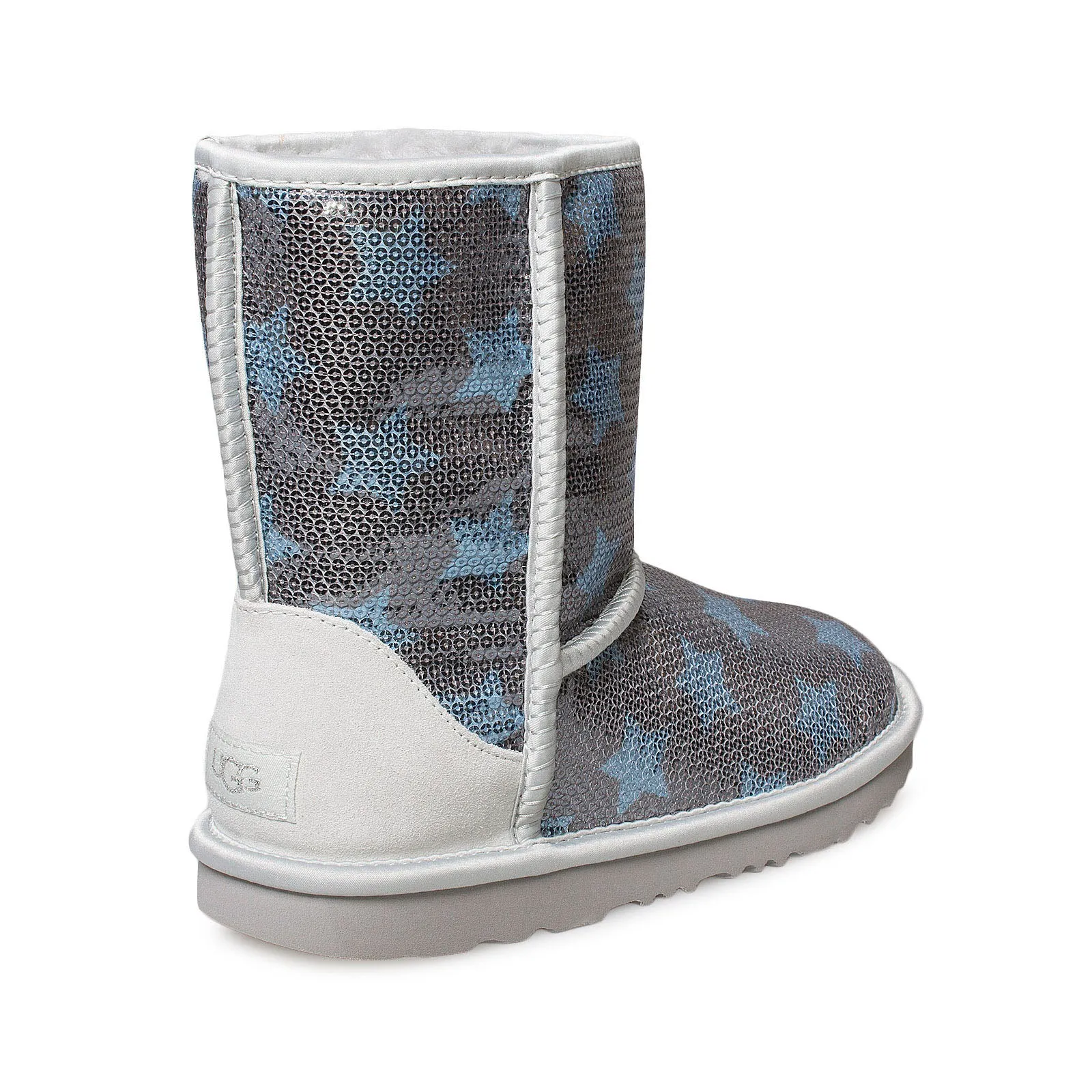 UGG Classic Short Sequin Star Denim Blue Boots - Youth