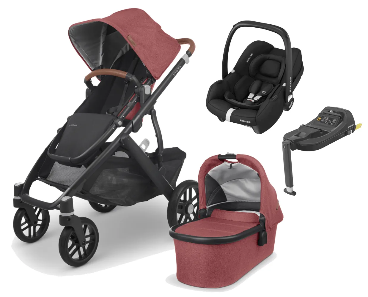 UPPAbaby Vista V2 with Cabriofix i-Size Car Seat and Base - Lucy