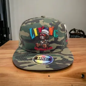 US Cotton Living My Best Life Snapback Hat (Wood Camo) / 2 for $15