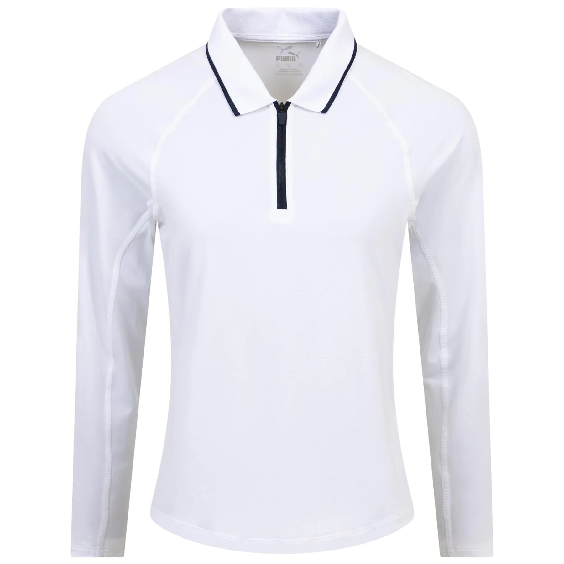 Womens You-V Long Sleeve Quarter Zip Polo White - SS24